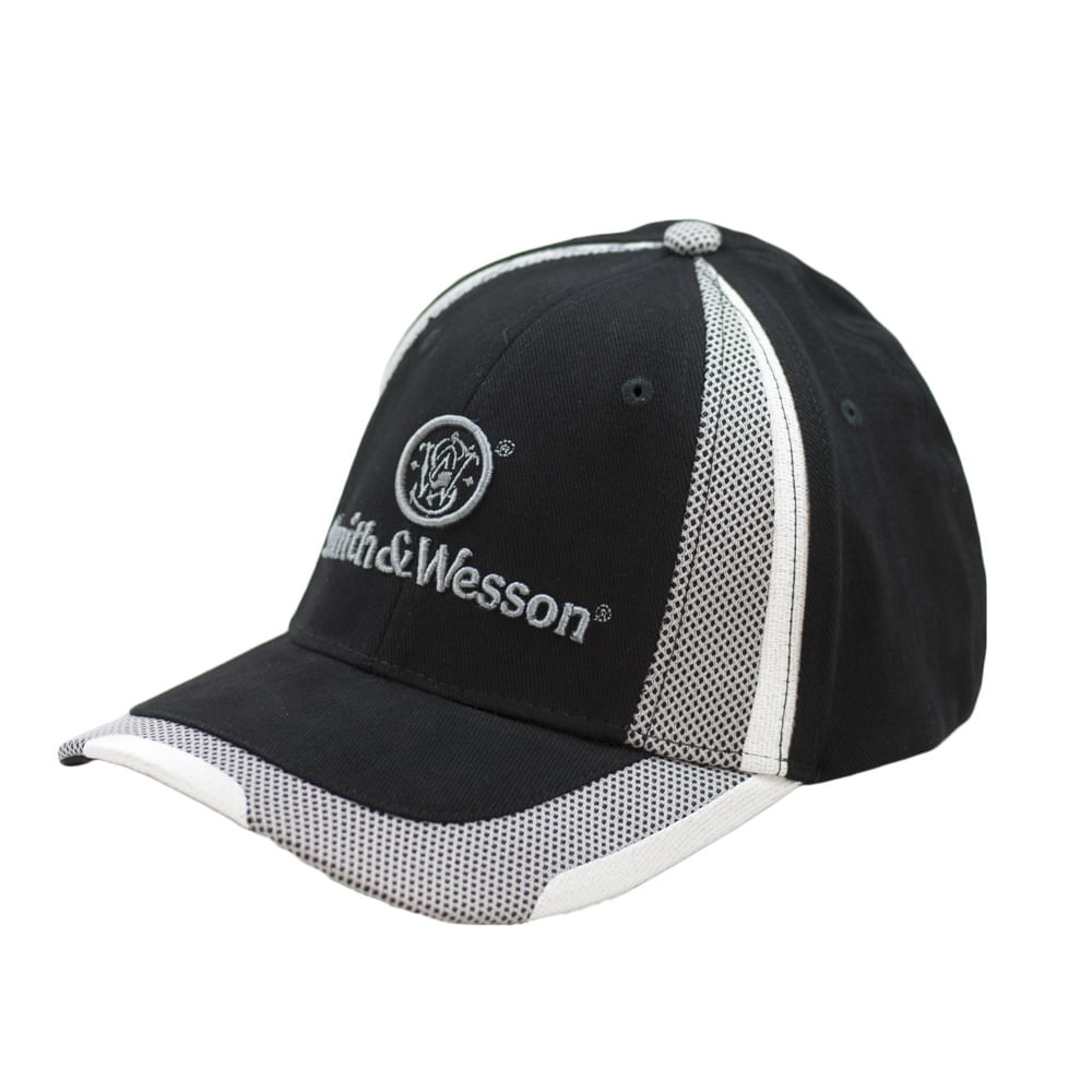 Smith and Wesson Black & White Stretc Fit Logo Hat