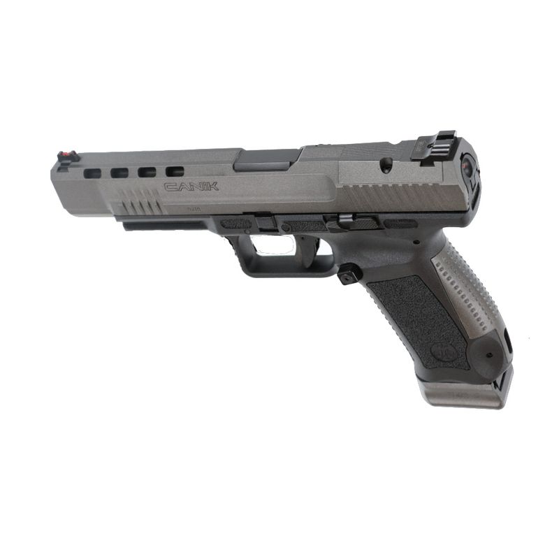 Century Arms CANIK TP9SFx 9mm Pistol - Tungsten Grey Slide Above Left Side View