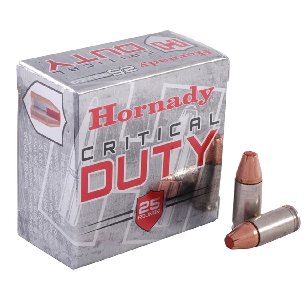 Hornady Critical Duty 9mm Luger +P Ammunition 25 Rounds 124 Grain ...