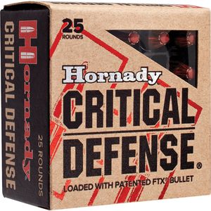 Hornady Critical Defense 9mm 115 Grain FTX 25 Round Box