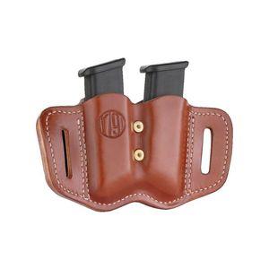 1791 Gunleather Double Stacked Polymer Magazine Double Magazine Pouch 2.2 OWB Ambidextrous Leather Classic Brown