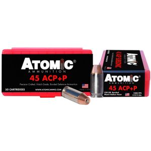 Atomic 00433 Pistol  45 ACP +P 230 gr Bonded Match Hollow Point 50 Bx/ 10 Cs