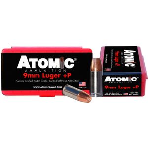 Atomic 00454 Pistol  9mm Luger +P 124 gr Bonded Match Hollow Point 20 Bx/ 10 Cs