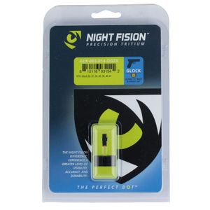 Night Fision GLK002014OGZ Night Sight Set Square Front/U-Notch Rear fits Glock 2021,29-32,36,40-41 Green Tritium w/Orange Outline Front Black