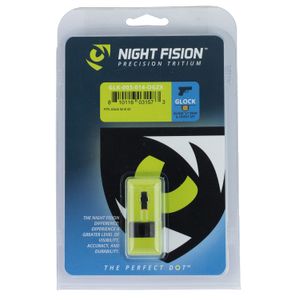 Night Fision GLK003014OGZ Night Sight Set Square Front/U-Notch Rear fits Glock 42, 43 Green w/Orange Outline Front Black