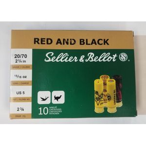 Sellier & Bellot Red and Black 20GA - 2 3/4 - #5