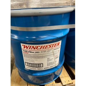 Winchester M80 7.62x51mm 149gr FMJ Bulk Ammo Drum 7500 Rounds