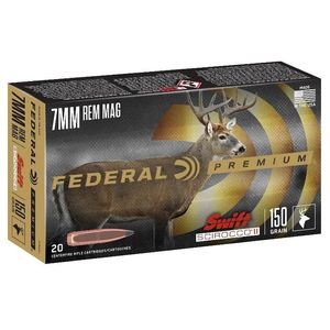 Federal Premium, 7mm Rem Mag, 150 grain, Swift Scirocco, 20/b