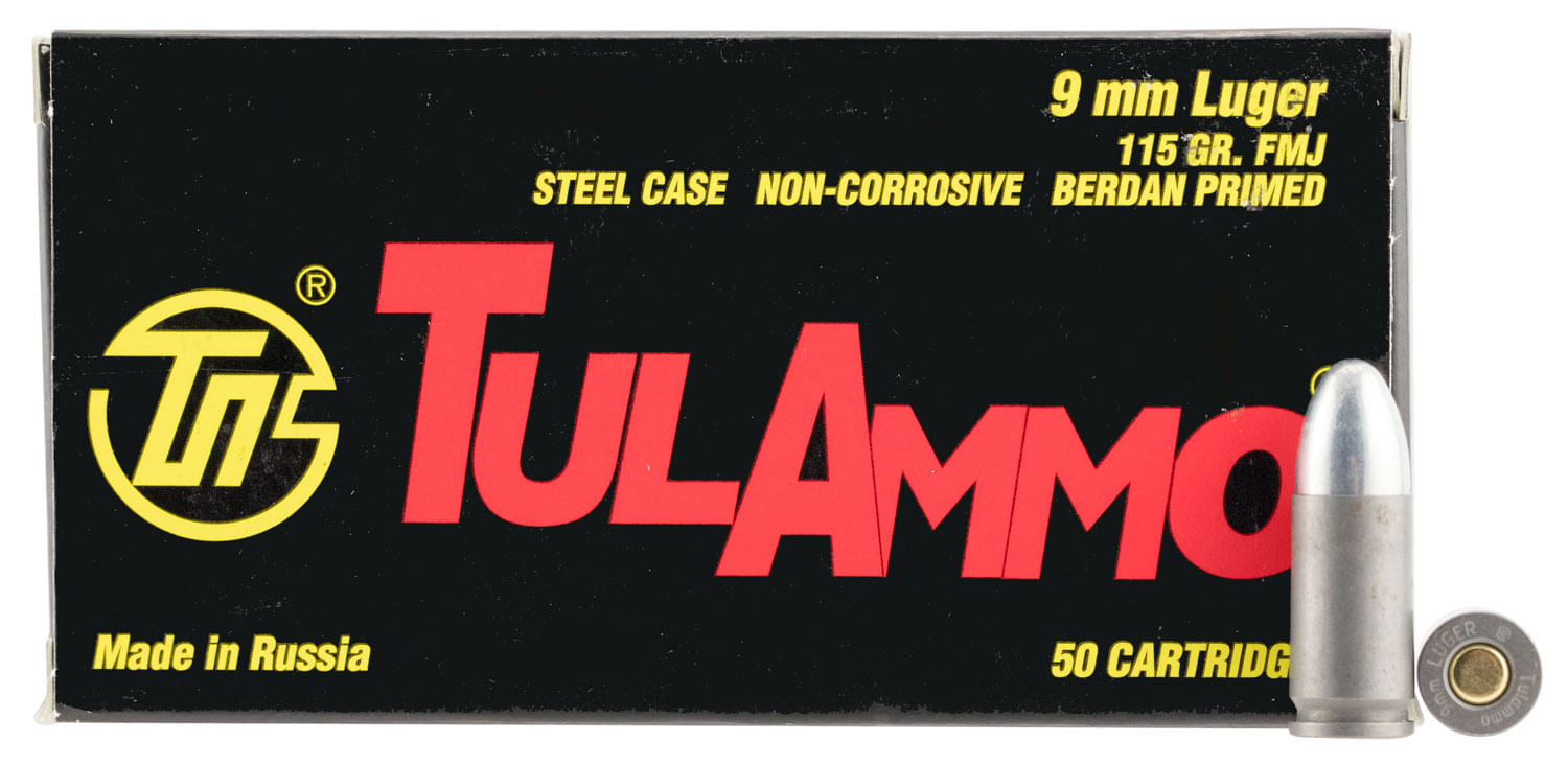 TulAmmo 9mm Luger steel case 115gr FMJ - DEGuns.net