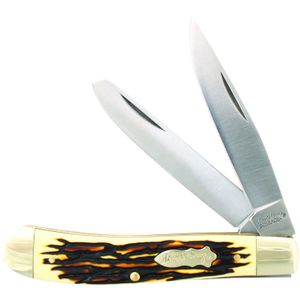 Uncle Henry 285UH Pro Trapper  3.20" Folding Clip Point/Spey Plain 7Cr17MoV High Carbon SS Blade/Staglon w/Nickel Silver Bolsters Handle