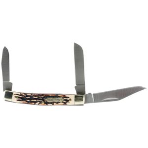 Uncle Henry 834UH Rancher  2.50" Folding Clip/Sheepsfoot/Spey Plain 7Cr17MoV High Carbon SS/Blade Staglon w/Nickel Silver Bolsters Handle