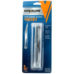 Havalon Knives HSC127XT5 Baracuta Replacement Blades Fillet 5" Stainless Steel Blade Silver 5 Blades