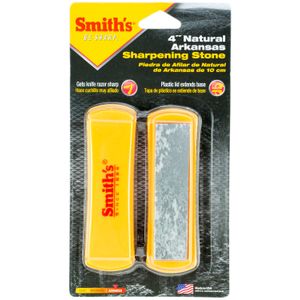 Smiths Products 50556 Arkansas Sharpening Stone Hand Held 4" Ceramic Stone Sharpener Plastic Handle White/Yellow
