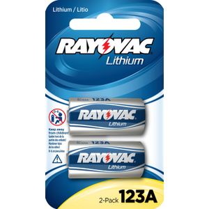 Rayovac RL123A-2 CR123A Lithium 3 Volts Lithium Battery Stick 1500 mAh 2pk