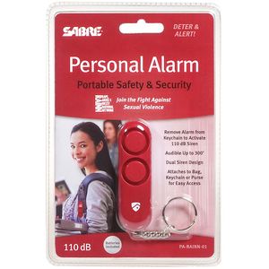 Sabre PARAINN01 Personal Alarm Dual Siren with Keyring 300 ft Range Pocket/Keychain