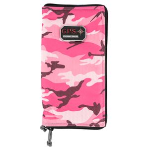 G*Outdoors 1265PSPK Pistol Sleeve  Large Pink Camo Nylon with Lockable Zippers & Thin Design Holds 1 Handgun