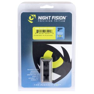 Night Fision SAW202007YGW Night Sight Set Square Front/U-Notch Rear S&W M&P Shield Green Tritium w/Yellow Outline Tritium Green w/White Outline Black