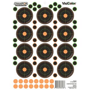 Champion Targets 46134 VisiColor  Self-Adhesive Paper Bullseye Multi Color 5 Pack