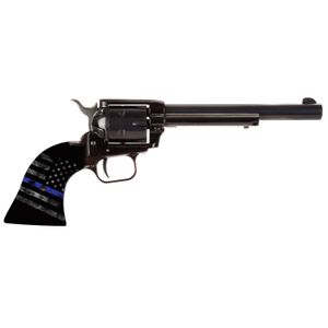 Heritage Mfg RR22B6TBL Rough Rider  22 LR 6rd 6.50" Overall Black Steel with Thin Blue Line Cocobolo American Flag Grip