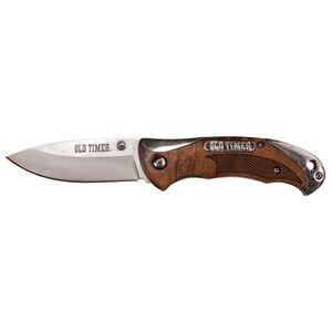 Old Timer 1084274 9000T Old Timer 3" Folding Drop Point Plain 7Cr17MoV SS Blade Ironwood Handle