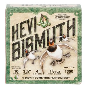 HEVI-Shot HS15504 Hevi-Bismuth Waterfowl 10 Gauge 3.5" 1 3/4 oz 4 Shot 25 Bx/ 10 Cs