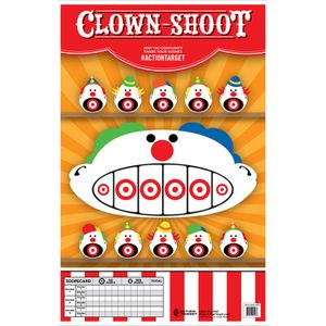 Action Target GSCARCLWN100 Action Clown-Shoot Clowns Hanging Paper Target 23" x 35" 100 Per Box