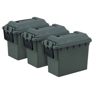 Reliant 10081 3-Piece Mini Ammo Box  Green Plastic 8.50" x 6.75" x 4.25" (Empty Boxes)