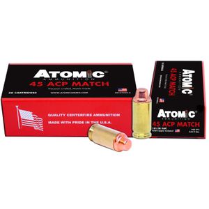 Atomic 448 Match  45 ACP 185 gr Semi Wadcutter (SWC) 50 Bx/ 10 Cs