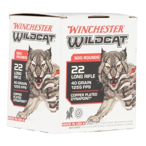 Winchester Ammo WW22LRB Wildcat  22 LR 40 gr Lead Round Nose (LRN) 500 Bx/10 Cs (Bulk)