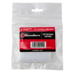Kleen-Bore P204 Super Shooter Cleaning Patches Cotton 25 Per Bag 3" Square 12-16  Gauge