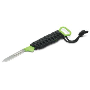 HME HMEKN-SKRAB Skeleton Replace a Blade Plain Stainless Steel Blade Cord Wrapped Green Micarta Handle 5 Blades