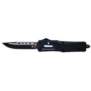 Templar Knife LCATI331 Come And Take It Gen II Large 3.50" OTF Drop Point Plain 440C Stainless Steel Blade Black Zinc Aluminum Alloy Handle