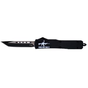 Templar Knife MAR15231 Come And Take It Gen II Slim 3.50" OTF Tanto Part Serrated Black 440C SS Blade Black Zinc Aluminum Alloy Handle