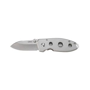 CRKT 2491 Squid Holey 2.25" Folding Drop Point Plain Stonewash 8Cr14MoV SS Blade 2Cr13 Stainless Handle