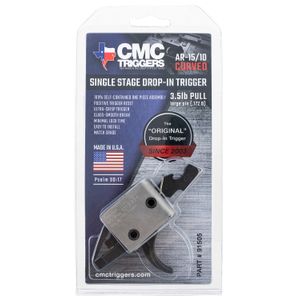 CMC Triggers 91505 Drop-In  AR-15, AR-10 Black Single-Stage Curved 3-3.50 lbs Ambidextrous Large Pin