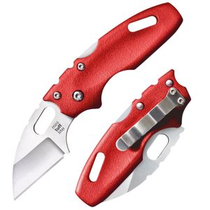 Cold Steel CS20MTR Tuff Lite Mini 2" Folding Wharncliffe Plain 4034 Stainless Steel Blade Griv-Ex Red Handle
