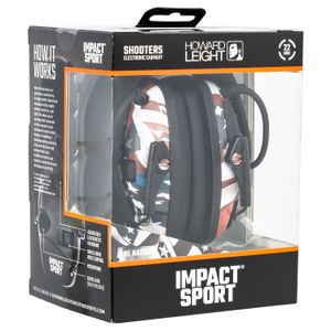 Howard Leight R02530 Impact Sport Electronic Muff 22 dB Over the Head Classic One Nation for Adults 1 Pair Honor Collection