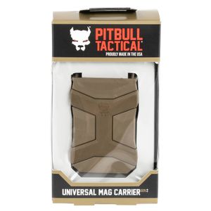 Pitbull Tactical UMC02FDE Universal Mag Carrier IWB/OWB Multi-Caliber 1.50" Belt Flat Dark Earth Polymer