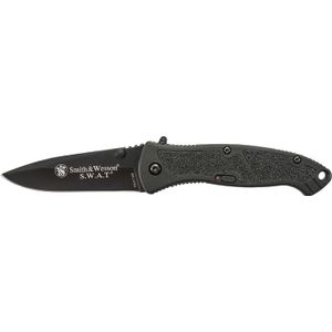 Smith & Wesson Knives SWATMBCP Smith & Wesson S.W.A.T. 3.20" Folding Black 4034 Stainless Steel Blade Black Aluminum Handle