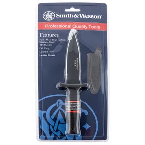 Smith & Wesson Knives SWHRT9BCP Smith & Wesson H.R.T. 4.75" Fixed Spear Point Plain 7Cr17MoV High Carbon SS Blade Thermoplastic Rubber Handle
