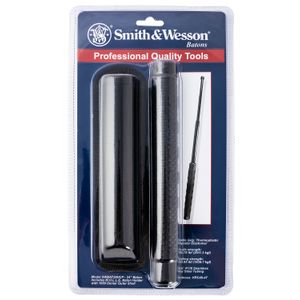 Smith & Wesson Knives SWBAT24HCP Smith & Wesson Collapsible Baton 14.8" 4130 Seamless Alloy Tubing Blade Thermoplastic Rubber Handle
