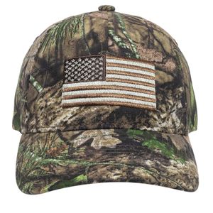 Outdoor Cap 202722-1-3 USA Flag  Mossy Oak Break-Up Country Hook & Loop OSFA Unstructured