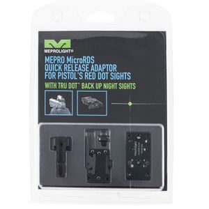Meprolight USA 88071504 Mepro MicroRDS w/Adapter & Backup Sights Black 1x 3 MOA S&W M&P