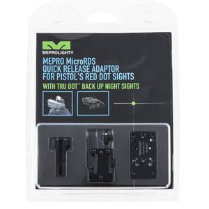 Meprolight USA 88071502 Mepro MicroRDS w/Adapter & Backup Sights Black 1x 3 MOA Sig 226/320