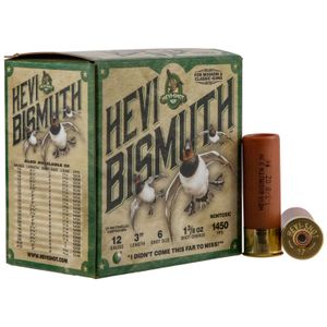 HEVI-Shot HS14006 Hevi-Bismuth Waterfowl 12 Gauge 3" 1 3/8 oz 6 Shot 25 Bx/ 10 Cs