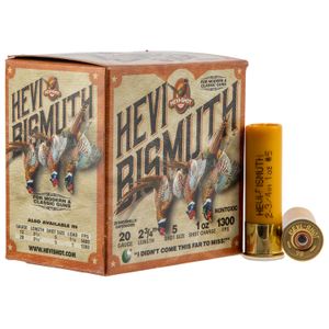 HEVI-Shot HS17715 Hevi-Bismuth Upland 20 Gauge 2.75" 1 oz 5 Shot 25 Bx/ 10 Cs