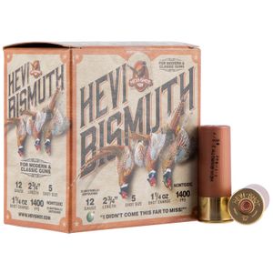 HEVI-Shot HS14715 Hevi-Bismuth Upland 12 Gauge 2.75" 1 1/4 oz 5 Shot 25 Bx/ 10 Cs