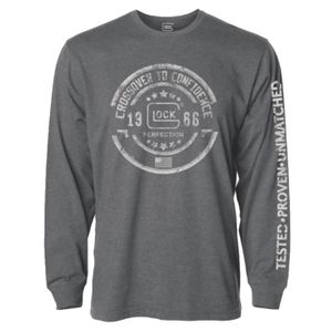 Glock AP95797 Crossover  Heather Gray Cotton/Polyester Long Sleeve 2XL